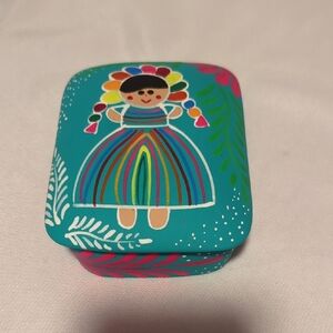 Mexican Handmade And Hand-Painted  Clay Trinket Box
